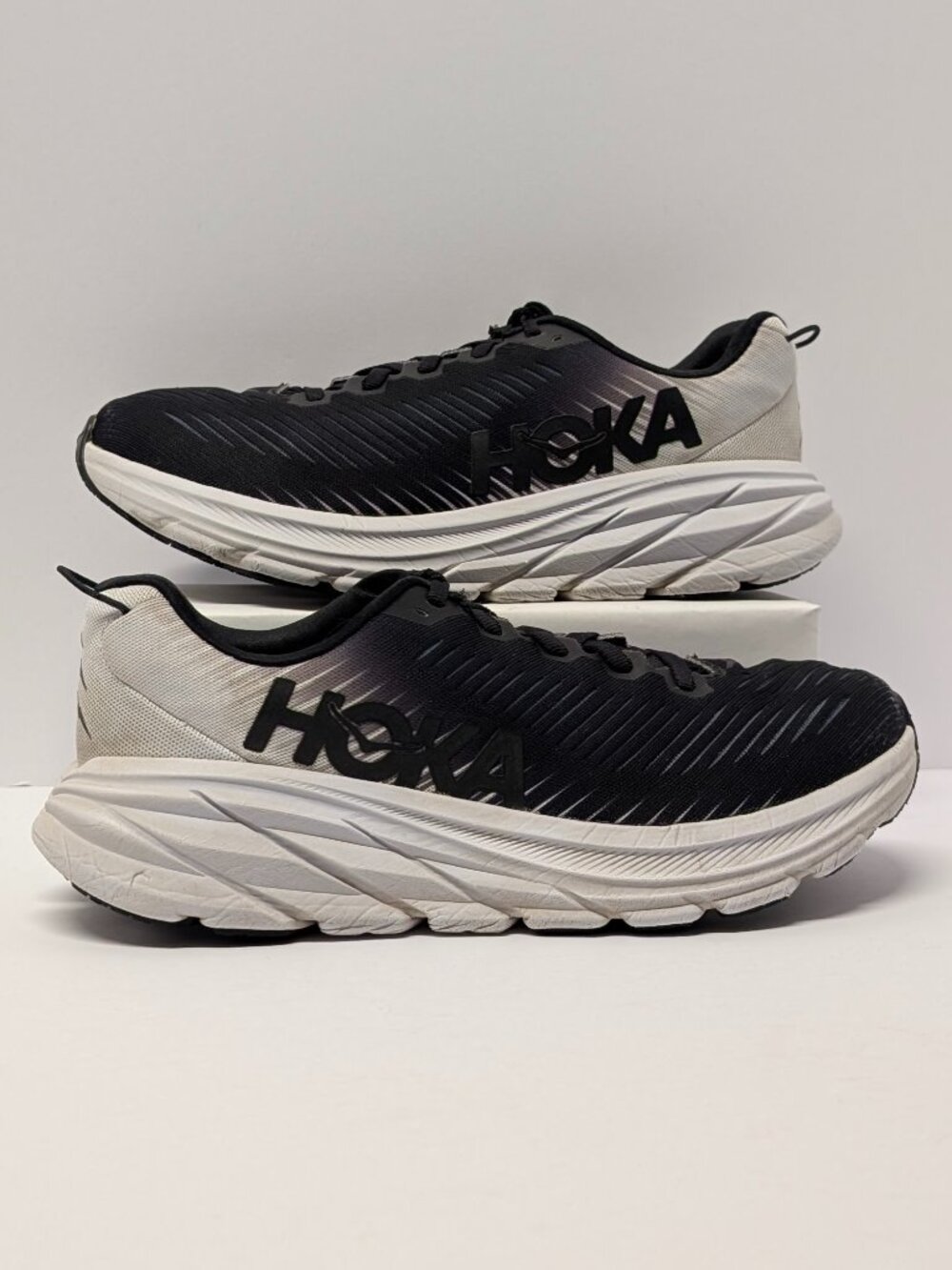 HOKA One One Rincon 3 Sneakers in Black & White - Picture 7 of 16